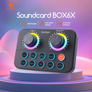 Bonkyo Soundcard BOX6 Wireless Mic Noise Reduction Voice Changer Efek Suara untuk Live Stream