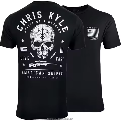 Spirit Of Warrior Chris Kyle American Sniper Military Grunt T-Shirt Cotton O-Neck Summer T Shirt Sho