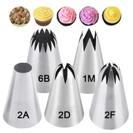 1M 6B Stainless Steel Nozzle Tip for Cake Icing Buttercream Pastry Decoration 6/15 Tooth Baking Tool