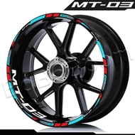 For MT-03 MT 03 mt03 Motorcycle Wheel Sticker Reflective Rim Stripe Decal Accessories Waterproof