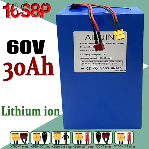 60V 30Ah battery 16S8P 3000W 67.2V lithium battery with built-in BMS high-power lithium-ion battery 