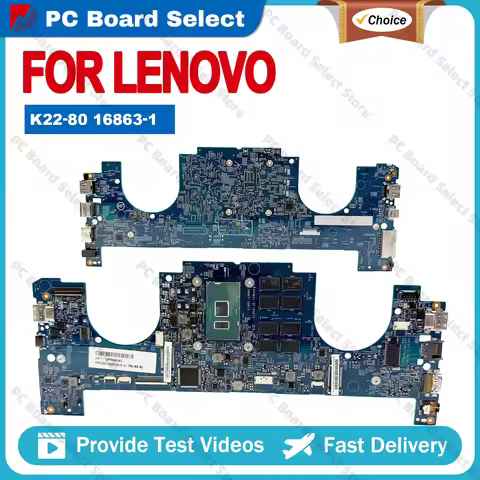 16863-1 Mainboard For LENOVO K22-80 16863-1 Laptop Motherboard i5 i7-6th Gen CPU 8G RAM 100% Tested 