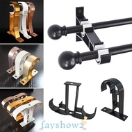 FAYSHOW2 1Pcs Curtain Rod Bracket, Furniture Hardware Single Double Hang Hanger Hook,  Fixing Clip Aluminum Alloy Crossbar Rod Support Clamp