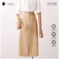 Totosa long female skirt split middle with beautiful bow tie h1