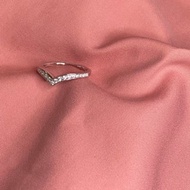 Victoria 線戒 戒指/ 925純銀鍍18K白金/ 方晶鋯石