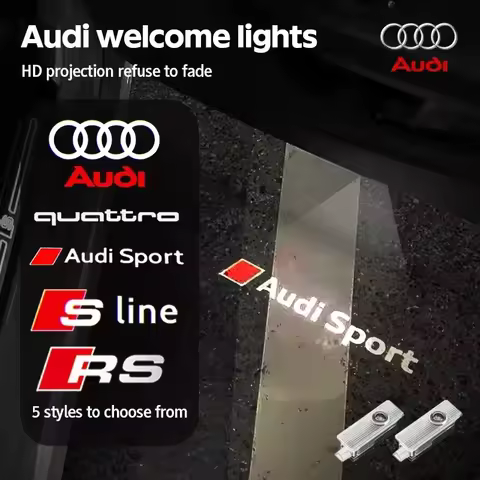 2 LED Car Door Welcome Logo Light Projector Lamp For Audi Sline Quattro Q7 Q5 Q3 A3 8P 8V A4 B6 B7 B