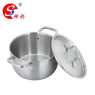 不鏽鋼湯鍋304加厚雙耳三層鋼底小鍋麵條輔食鍋不鏽鋼奶鍋不粘鍋