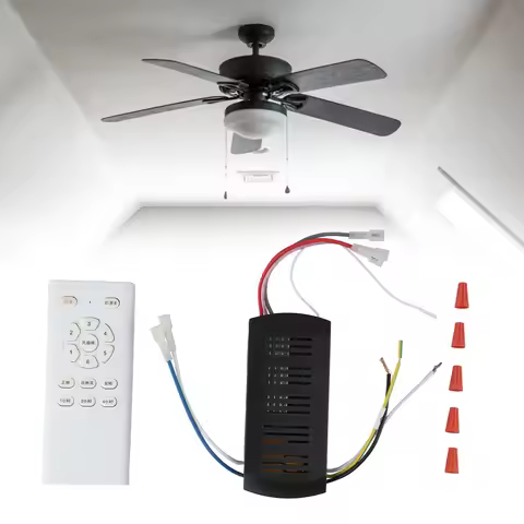 Ceiling Fan Light Remote Control Receiver Kit 6 Speed ​​Dimmer DC Output AAA Battery Adjustable Spee