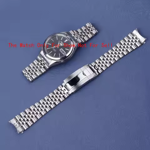Rolamy New 18mm Jubilee Hollow Endband with Oyster Deployment Clasp Stainless Steel Watch Band For S