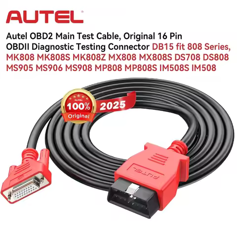 Autel OBD2 Main Test Cable 16 Pin OBDII Connector DB15 fit 808 Series, MK808 MX808 DS708 DS808 MS905