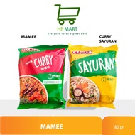 Mamee Mie Instant Vegetarian 80g Sayuran / Curry Vegan Noodle