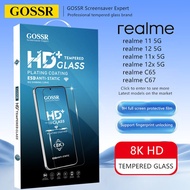 GOSSR ฟิล์มกระจกเต็มจอ realme 11 12  5G 11x 12x 12+ 5G Realme C30s C33 C35 C51 C53 C55 C65 C67 ตัวป้องกันหน้าจอโทรศัพท์มือถือ 9H ความแข็งสูง realme C53 ฟิล์มกระจกนิรภัย กันรอย แบบเต็มจอ