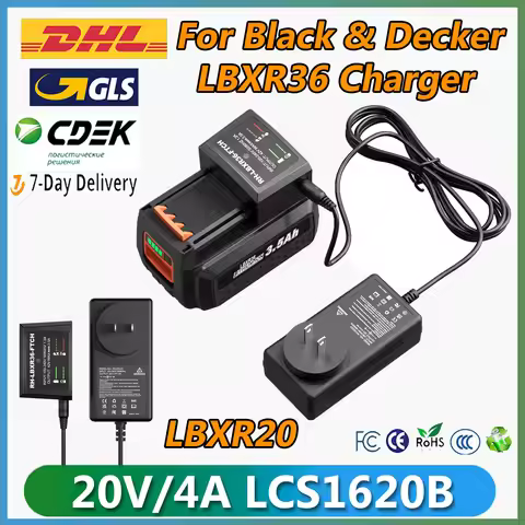 For Black & Decker LBXR36 Charger 20V/4A LCS1620B With LBXR20 LBXR20-OPE LB20 LBX20 LBX4020 LB2X4020