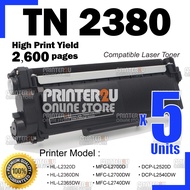 5x Compatible TN2380 TN2360 DR2355 Brother HL L2320D HL L2360DN HL L2365DW DCP L2540DW MFC L2700D MF