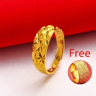 ของแท้100% ปรับขนาดได้ แหวนทองแท้ 1สลึง มีการรับประกัน  แหวนทองแท้ถูกๆ Gold 24K Jewelry Ring for Women แหวนทองครึสลึง แหวนทองแท้1กรัม แหวนผู้ชายเท่ๆ แหวน0.6 แหวนครึ่งสลึง แหวนทองไม่ลอก ชุบทอง กรัมลายใสสีกลางละลายน้ำหนัก สินค้าขายดี ชุบเศษทองเยาวราช