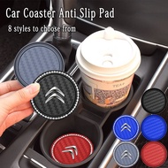 Citroen Car Coaster with Diamond Studded Rhinestone Water Cup Mat Silicone Anti Slip Mat For Citroen
