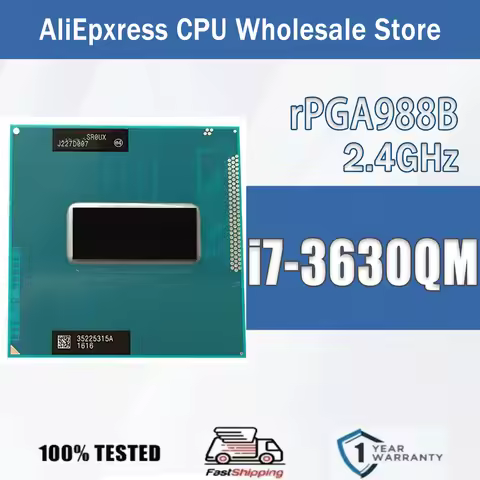 Intel Core i7-3630QM 4 Core 8 Thread 2.40GHz 45W 6MB Cache 22nm rPGA 988B SR0UX DDR3 1600 MHz Ivy Br
