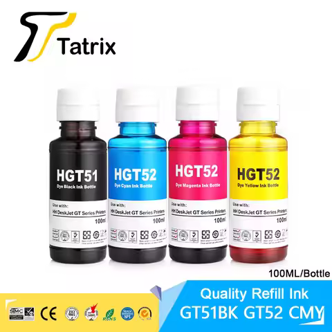 Tatrix Refill Dye Ink Kit For HP GT51 GT52 GT5810 GT5820 For HP Ink Tank 115/310/311/315/319/410/411