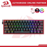 REDRAGON FIZZ RGB WIRED MECHANICAL GAMING KEYBOARD (BLACK) (DUST-PROOF RED) (K617-RGB)
