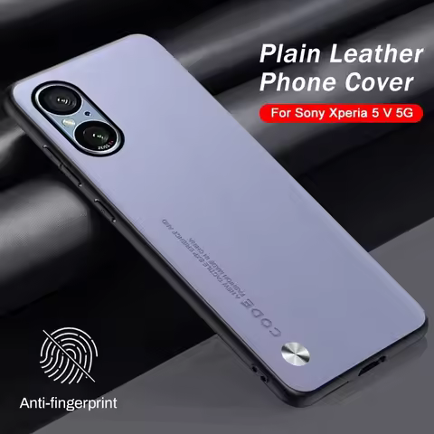 Luxury Plain Skin Leather Texture Phone Case For Sony Xperia 5 V 5V V5 5G XQ-DE54 6.1" TPU Soft Fram