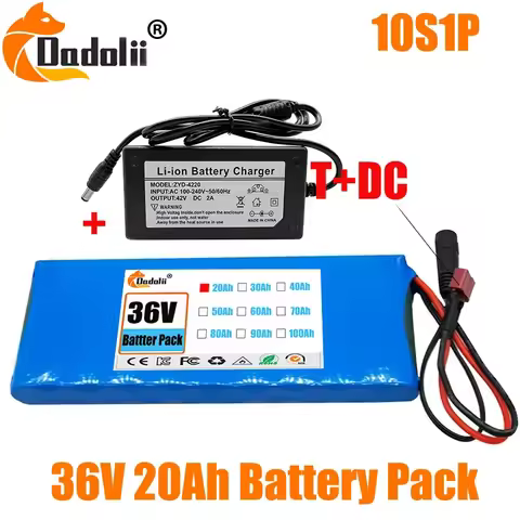 10S1P 36V 20000mAh Battery Pack 20Ah 18650 Lithium Li-ion Rechargeable Batteries Electric Car Bicycl