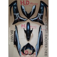 LC135 Fi / LC135 V8 HLD COVERSET - EXCITER 183 (BLACK/WHITE)