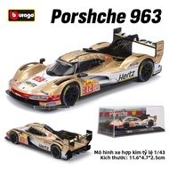 Mô Hình Xe Hơi Đúc Kim Loại Bburago Tỷ Lệ 1:43 Porsche 963 24 Giờ Le Mans 2024 Chức Năng Kéo Lùi Đồ 