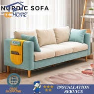 LX Fabric Sofa Nordic Small Apartment Simple Sofa Small Living Room Double Sofa 2 Seaters 3 Seaters Technology Fabric Waterproof Stock