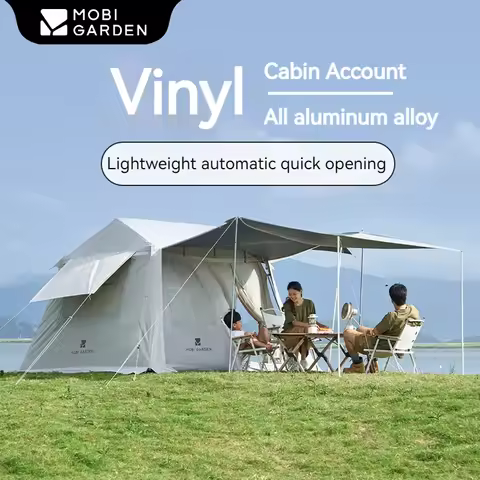 MOBI GARDEN Holiday Mountain Residence 5.9 Camping Tent 15.4㎡ 2-4 Person 1.8M Vinyl Waterproof Light