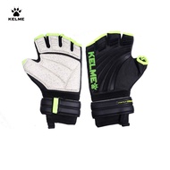 💥[HOT SELLING]💥KELME Goalkeeper Gloves Indoor Football Futsal Half Finger Gloves For Children Adult Wear Resistant And B