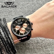 [Original] Balmer 8167G BK-48 Multifunction Sapphire Men Watch with 50m Water Resistant Black Silicon Strap