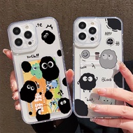 Casing for iPhone 17 Air 16 16E 15 14 13 12 X XR Xs Max 6s 6 7 8 Plus Cute Monster Card Bag Slot Cle