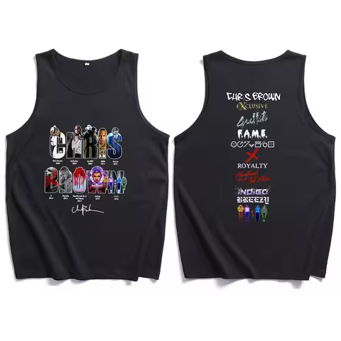 Chris Brown 11 11 Tour 2024 Tank Tops Vest Man Woman Summer Casual Sleeveless T-shirt Fans Gift Tops