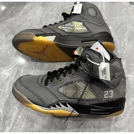 Jordan5ow Blue Cicada Wing Basketball Shoes Joint College Gang aj5off-white