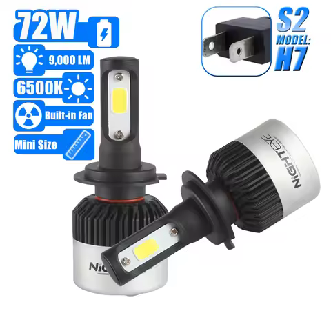 NIGHTEYE H7 led Car Headlight Fog Light Lamps Bulb Automobole Quad Light Bulbs Auto LED Lamps 72W 90