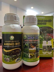 Combo hlc 16 và amino bio chai 500ml phân bón lá cao cấp giúp bật chồi vọt đọt mập cơi xanh dày lá