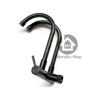 Double gooseneck sink Faucet BLACK Stainless 304 222 Two-branch Stainless steel dishwashing water Fa