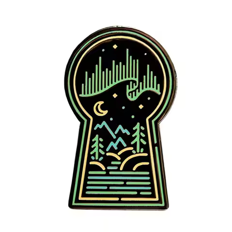 Aurora borealis northern lights galaxy space nebula Enamel Pin badge