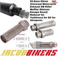 Unive51mm Motorcycle Akrapovic Exhaust Silencersal Inlet SC Project Muffler Removable DB Killer Dele