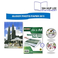 Waterproof Glossy Paper / Photo Paper / Kertas Gambar 180 GSM / 230 GSM 20 Sheets
