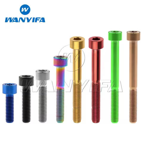 Wanyifa Titanium Bolt M5 x 10 12 16 18 20 23 25 30 35 40 45 50 55 60mm Screw for Bike MTB / Road Bic