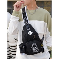 bag lelaki sling bag man NASA Anime Co-Branded Astronaut Trendy Student Chest Bag