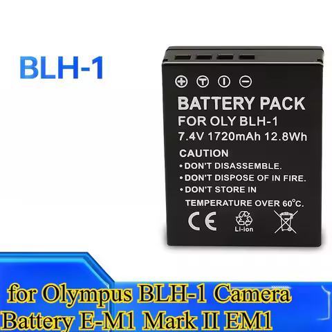 1720mAh BLH-1 Camera Lithium Battery Suitable for Olympus BLH-1 Camera Battery E-M1 Mark II EM1 Came