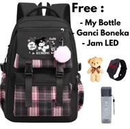 Tas Ransel Sekolah Anak Perempuan Terbaru 2025 KUR0MI Cute Tas Ransel Fashion TK SD SMP SMA Tas Seko