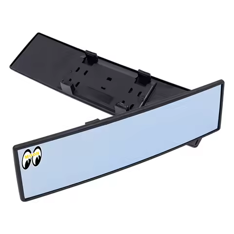 JDM Panoramic 300mm Broadway Style Mirror Universal Wide Angle Rear View Mirror Mooneyes Yellow Rear