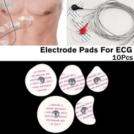 【BT】 10Pcs Disposable Electrodes White Pads ECG Gel Non Woven Fabric Self Adhesive Stiers Reusable M