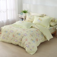 角落小夥伴-床包枕套兩用被四件組-花園漫步-兩色-台灣製造