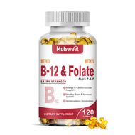 Vitamin B12 Capsules with Methyl B-12 & Methyl Folate and Bioactive Vitamin B9 &B12 for Cellular Ene