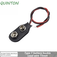 QUINTON 10Pcs Battery Holder Clip, I / T Type Cable Snap on Battery Clip Connector, Soft Hard Shell 