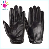 SEEDING สีดำสีดำ กันน้ำกันน้ำได้ มอเตอร์ไซต์ไดรฟ์ ถุงมือหน้าจอสัมผัส ถุงมือขนแกะ หนาขึ้น ถุงมือหนัง PU